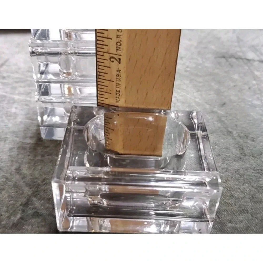 Vtg‎ Lillian Vernon Napkin Rings Holders Bud Vases Clear Lucite Modern Set of 4